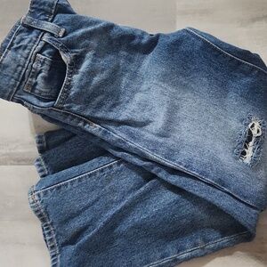 Kids Old Navy size 8 Baggy Wide Leg distressed Jeans